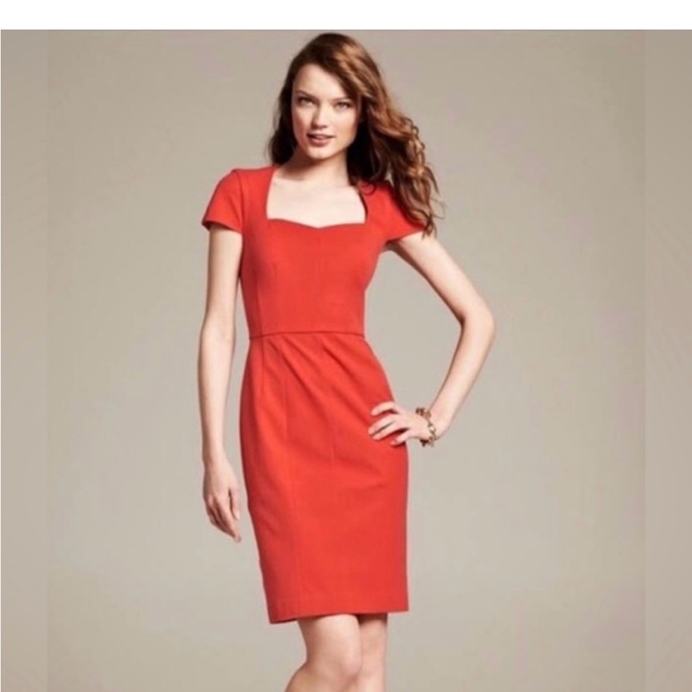 Banana Republic Vibrant Orange Midi Dress
